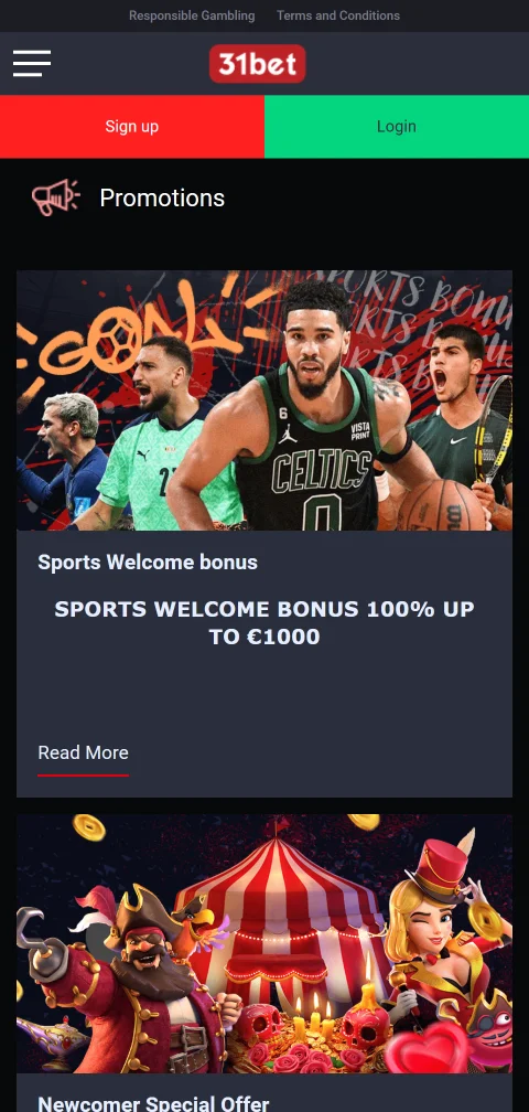 Lizenzangaben von 31bet Casino mit MGA-Lizenz MGA/B2C/824/2020 und Spielerschutz