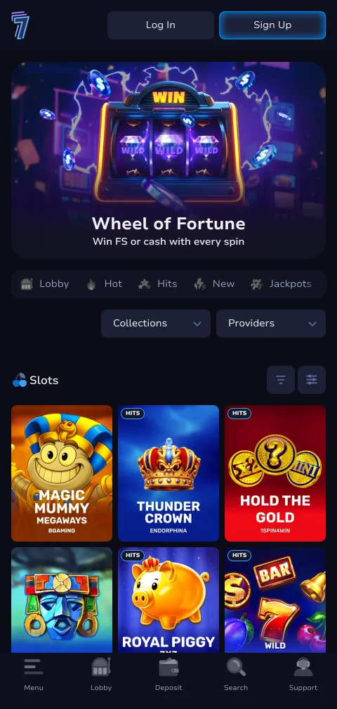 7Bit Casino als Progressive Web App am Smartphone mit vollem Spielangebot