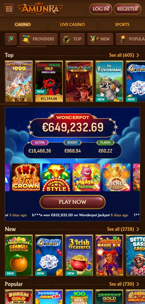 Lizenzangaben und Spielerschutz-Einstellungen von AmunRa Casino im Kundenkonto