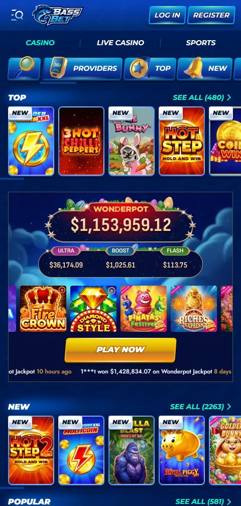 BassBet Casino Kassa mit Visa, Skrill, MiFinity und Kryptowährungen für EUR-Konten