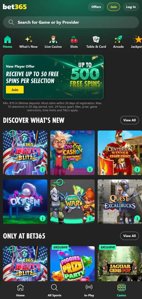 bet365 Casino App für iOS und Android mit mobiler Spielauswahl
