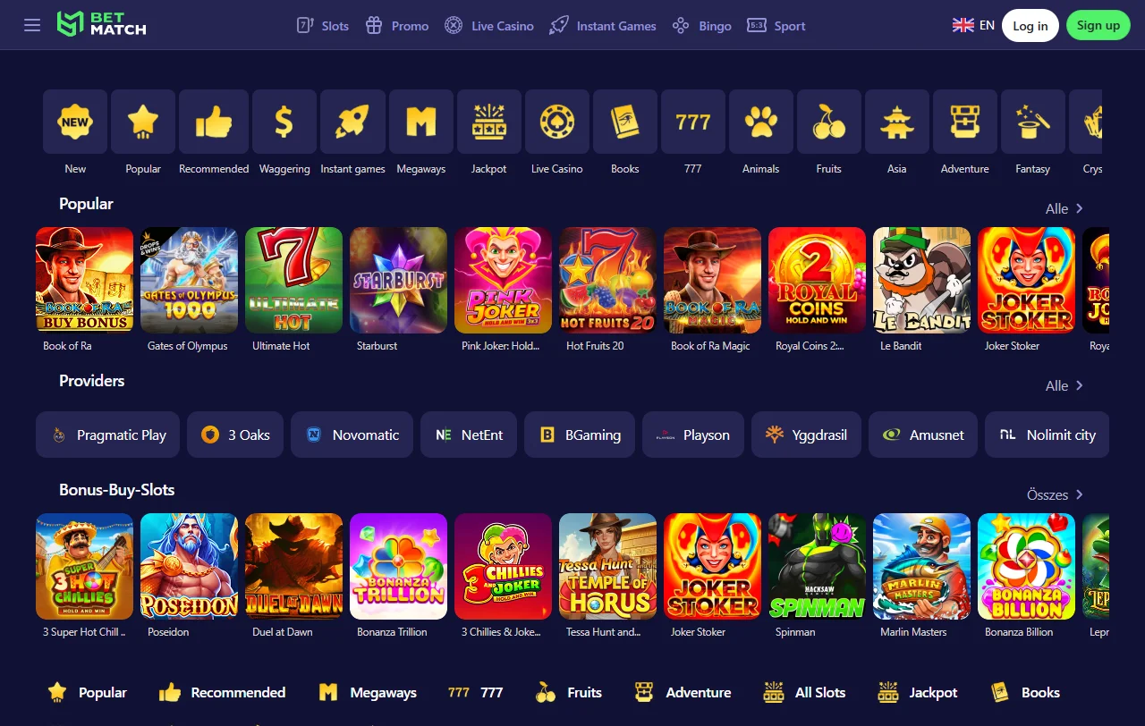 Willkommensbonus von Betmatch Casino mit 100 % bis 200 € und Freispielen