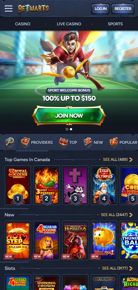 Betwarts Casino mobil im Browser ohne native App auf dem Smartphone