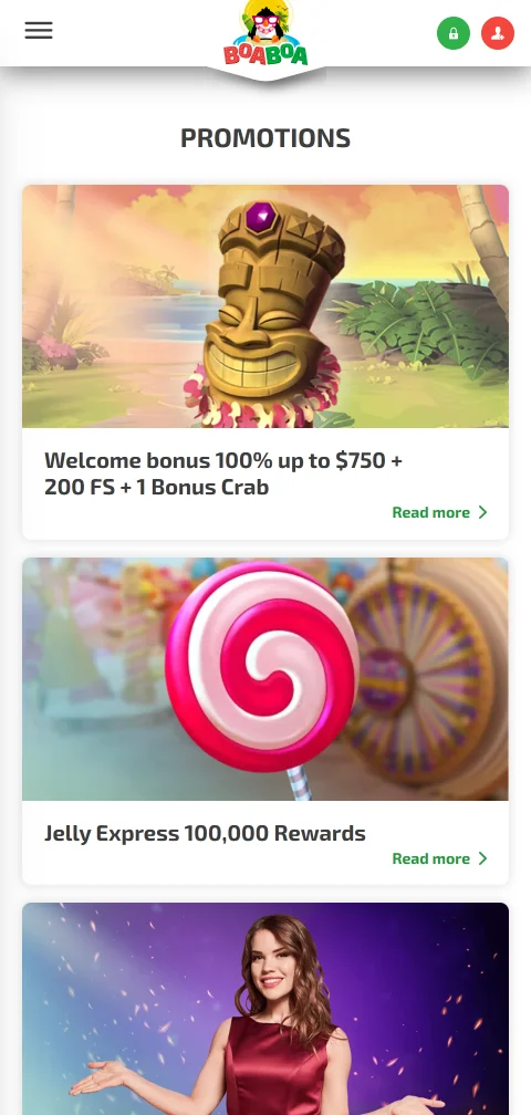 Mobile Kassa von BoaBoa Casino mit eps, paysafecard und Visa