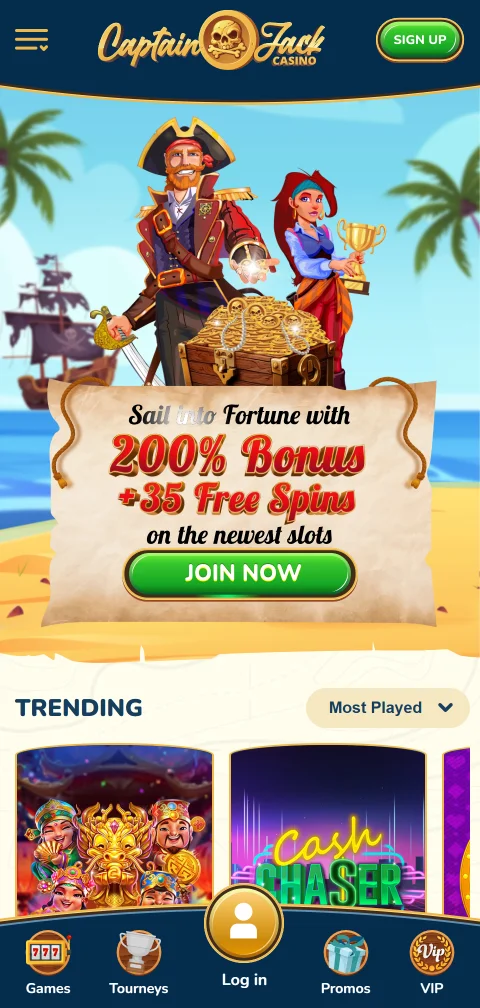 Captain Jack Casino mobil im Browser über Instant Play am Smartphone