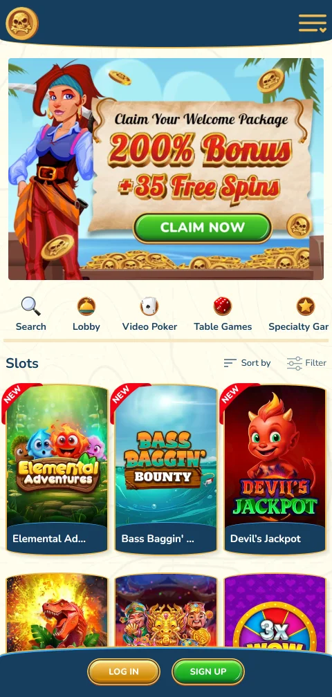 Captain Jack Casino Kassenbereich mit Kreditkarte, Bitcoin und Litecoin für Einzahlungen