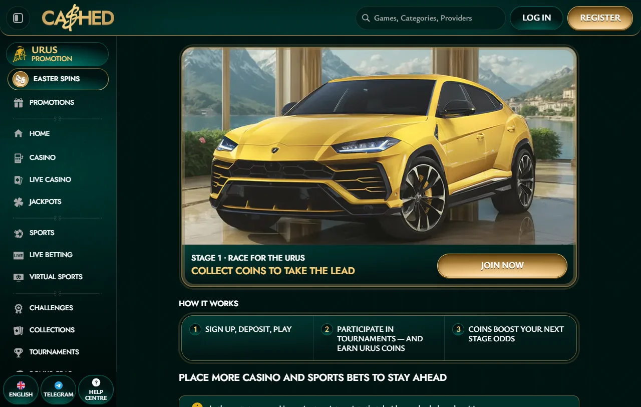 Bonusangebote bei Cashed Casino mit 100 % bis 500 Euro Willkommensbonus