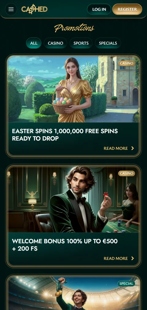 Kassenbereich von Cashed Casino mit paysafecard und Kryptowährungen am Smartphone