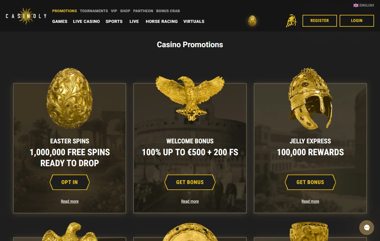 Casinoly Aktionsseite mit Willkommensbonus 100 % bis 500 € und 200 Freispielen