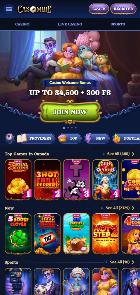 Casombie Casino im mobilen Browser ohne App auf dem Smartphone