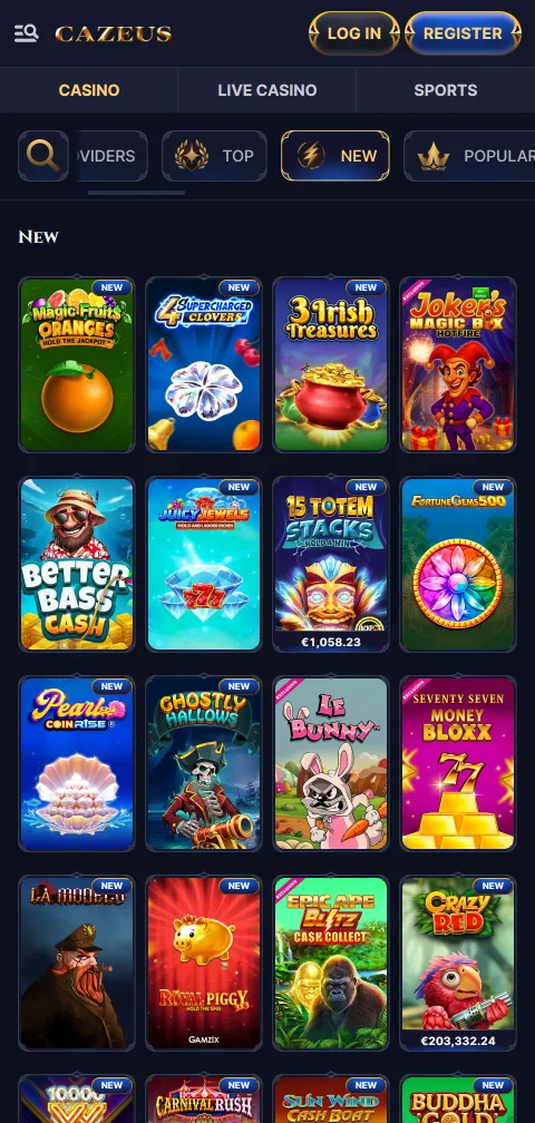 Cazeus Kassa mit Visa, Skrill, MiFinity und Kryptowährungen ab 10 €