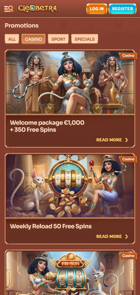 Cleobetra Casino Kasse am Handy mit Mastercard, MiFinity und Kryptowährungen