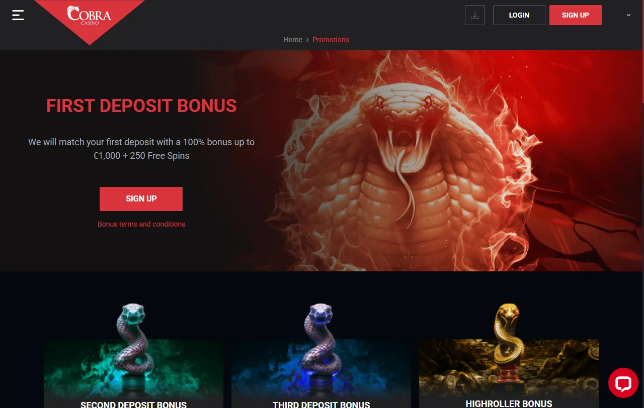 Spielbibliothek von Cobra Casino mit Slots von Pragmatic Play und Endorphina