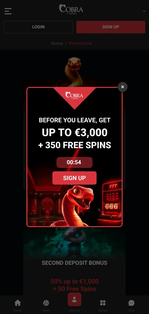 Kassa von Cobra Casino mit Visa, Skrill und Bitcoin für Einzahlungen