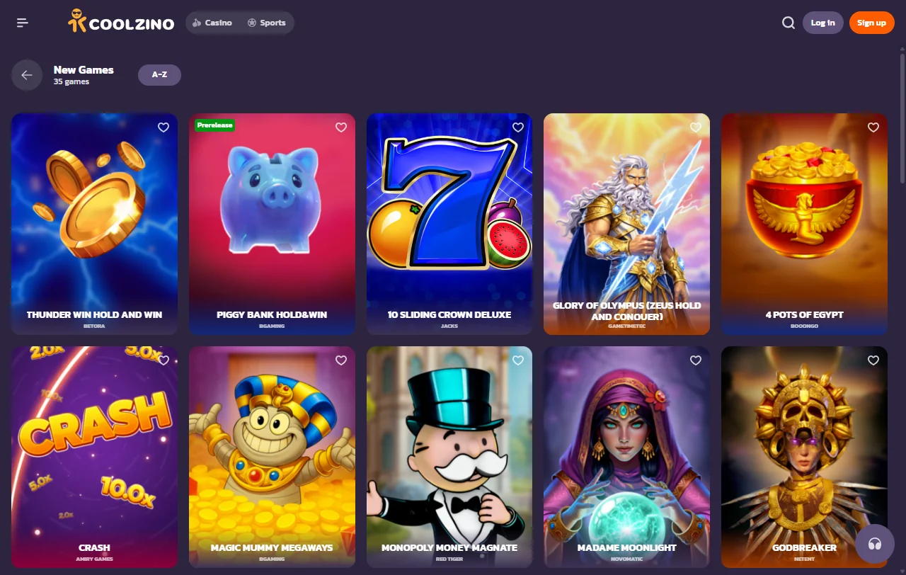 Willkommenspaket von Coolzino Casino mit Stufen und Freispielen auf drei Einzahlungen
