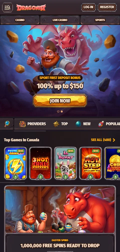 Dragonia Casino mobile Browser-Version für Smartphones mit iOS und Android