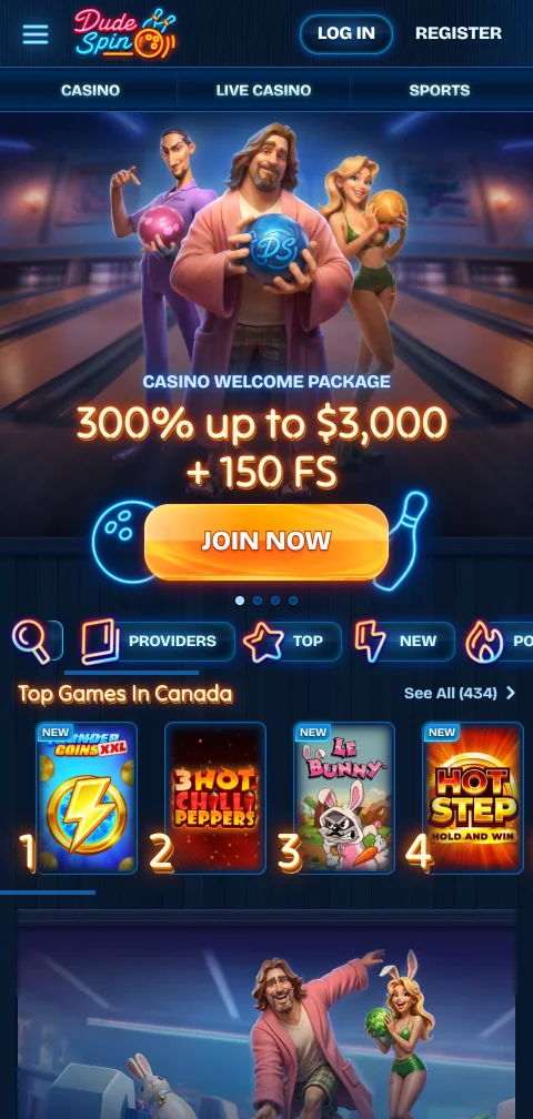 DudeSpin Casino mobile Browserversion mit Live-Tischen und ausgewiesenen Einsatzlimits