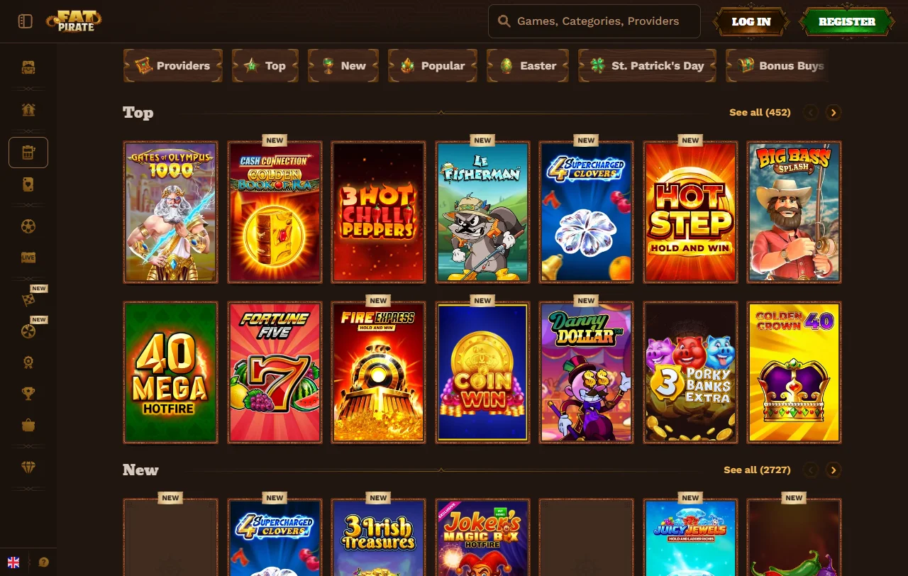Willkommenspaket bei Fat Pirate Casino mit Freispielen und Reload-Aktionen