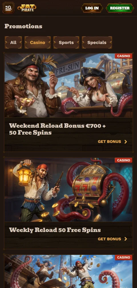 Ein- und Auszahlungsmethoden bei Fat Pirate Casino mit Karten und Kryptowährungen
