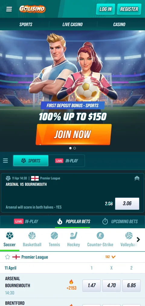 Golisimo Casino im mobilen Browser als Progressive Web App auf dem Smartphone