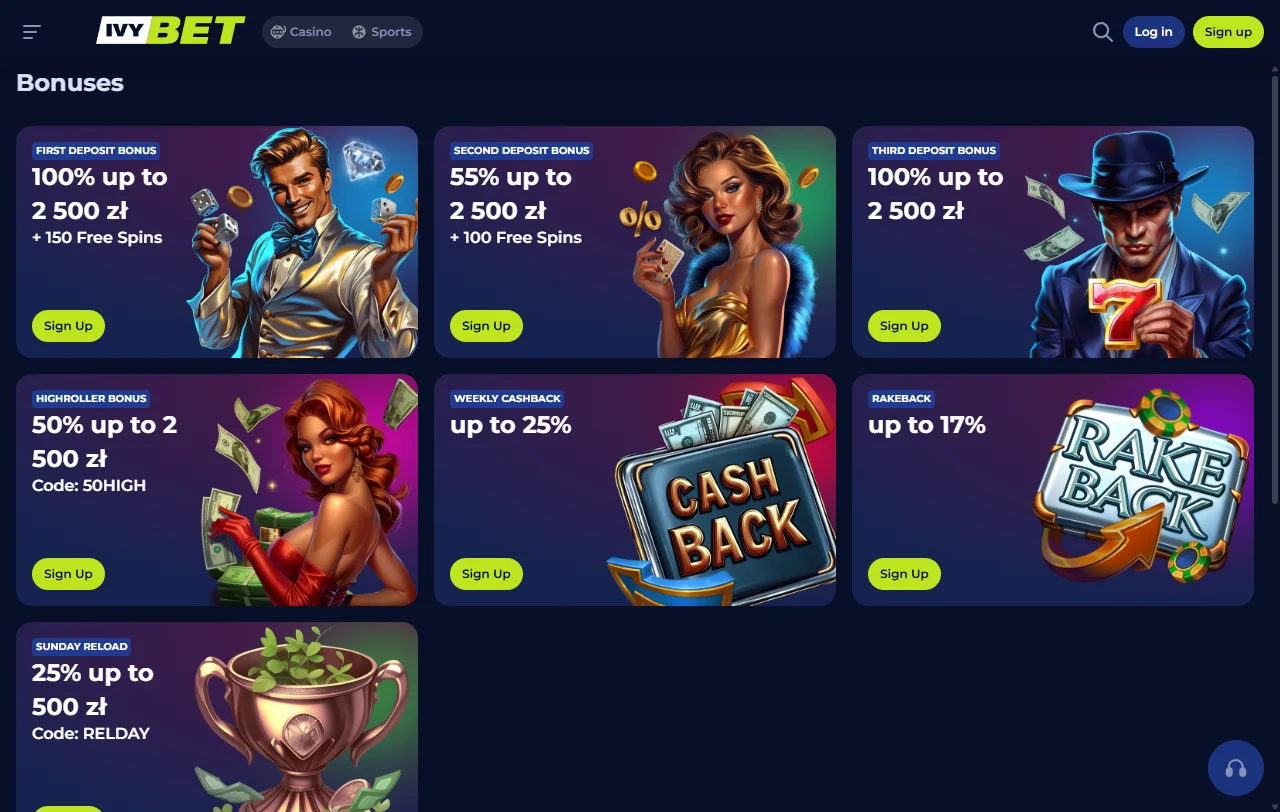 Slot-Lobby von Ivybet Casino mit Spielen von Novomatic, Merkur und Pragmatic Play