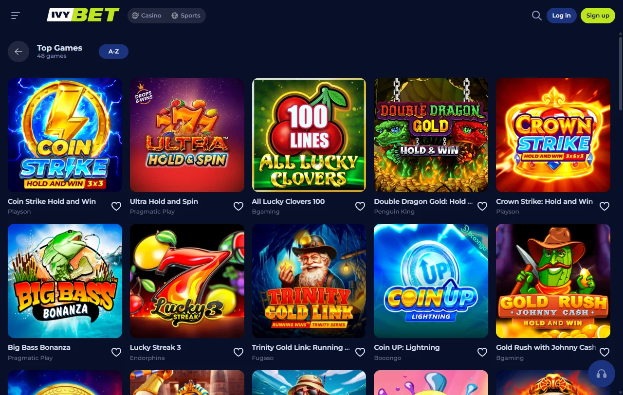 Bonusbereich von Ivybet Casino mit Willkommensangebot und Bedingungen für Österreich