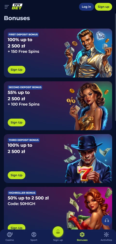 Kassenbereich von Ivybet Casino mit Krypto-Zahlungen und Banküberweisung für Auszahlungen