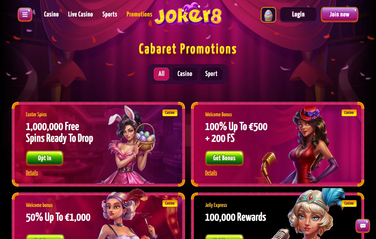 Joker8 Casino Willkommensbonus mit 100 % bis 500 Euro und 200 Free Spins