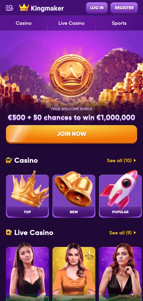 Kingmaker Casino mobil im Browser mit HTML5-Spielen ohne native App