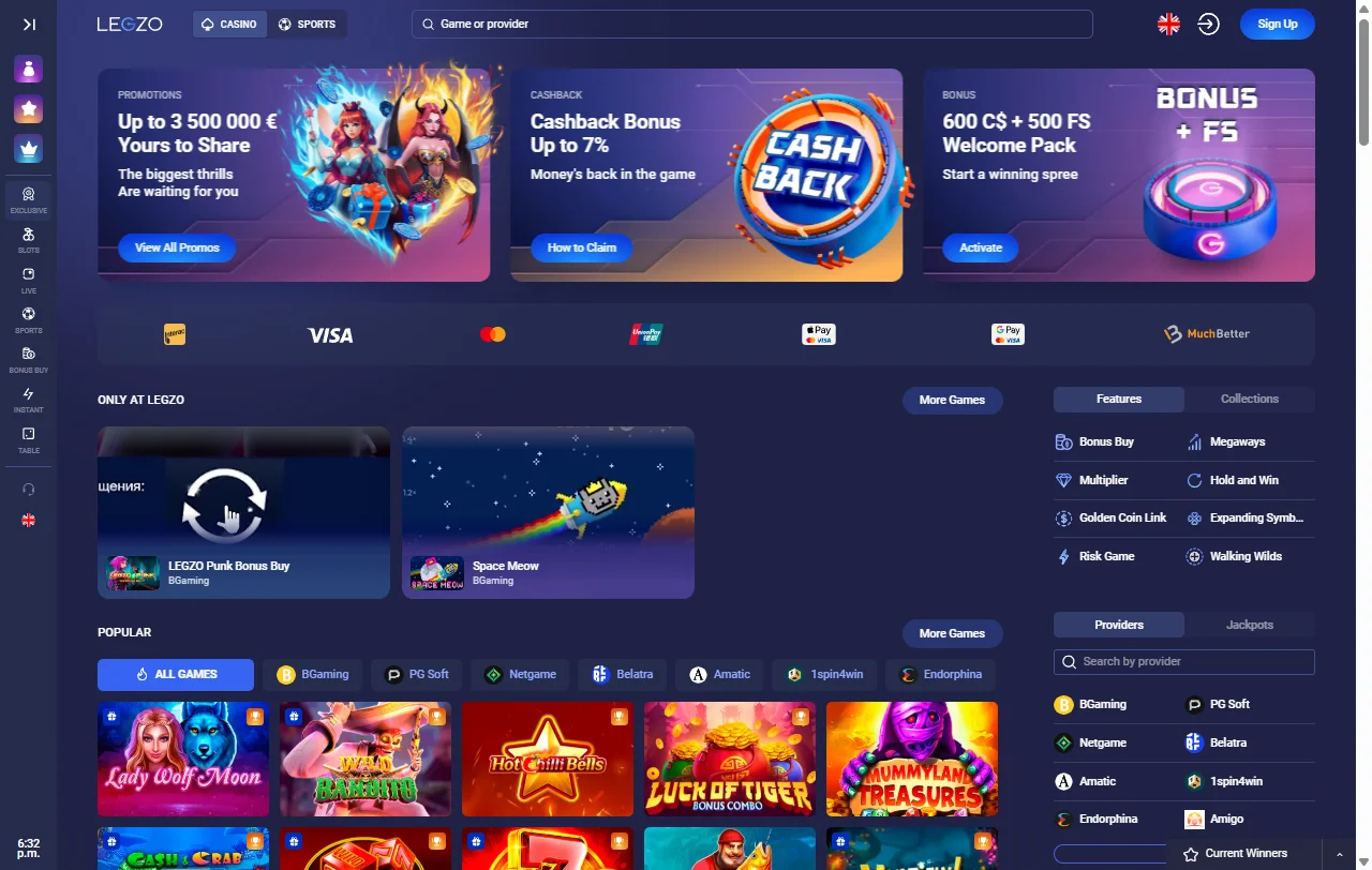 Legzo Casino Überblick über Betreiber Galaktika N.V. und Angebot für Österreich