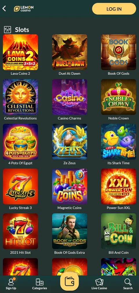 Kassenbereich von Lemon Casino mobil mit Paysafecard, Visa und Krypto