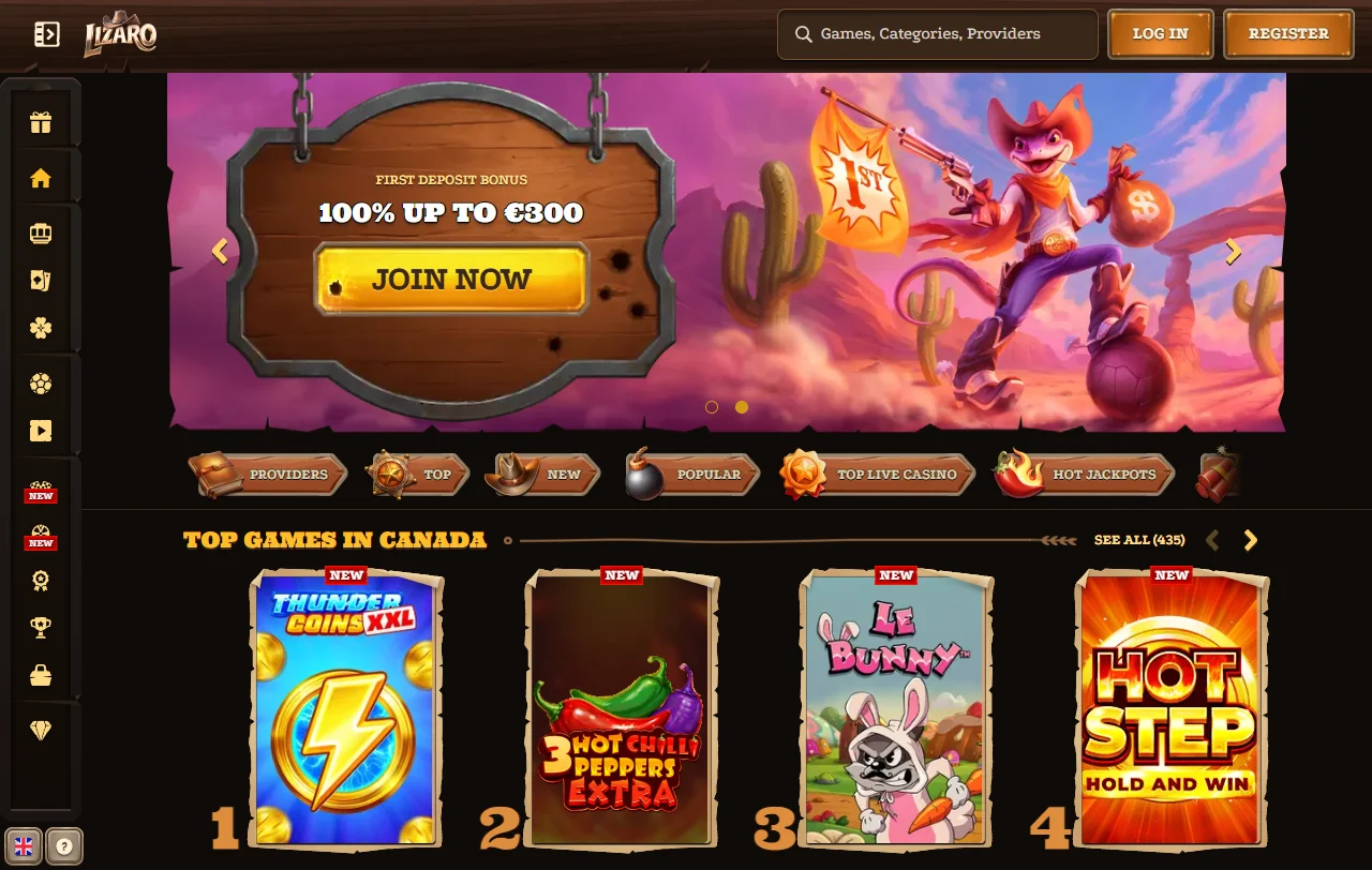 Lizaro Casino Überblick mit Casino und Sportwetten auf einer gemeinsamen Plattform