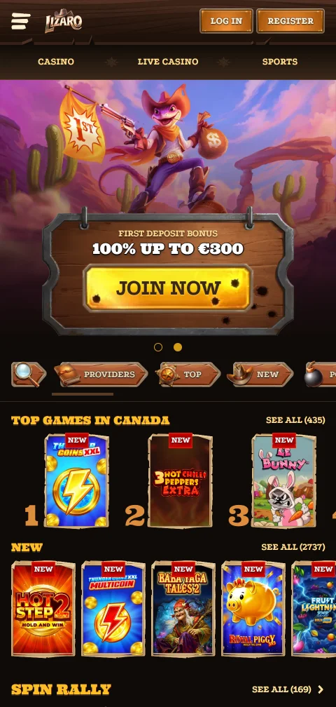 Lizaro Casino mobil im Browser mit Verknüpfung für den Startbildschirm