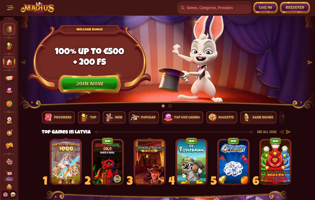 Magius Casino Überblick mit Spielbereichen, Sportwetten und aktuellen Aktionen für Österreich