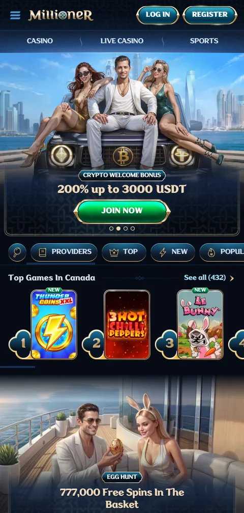 Millioner Casino im mobilen Browser auf dem Smartphone ohne eigene App