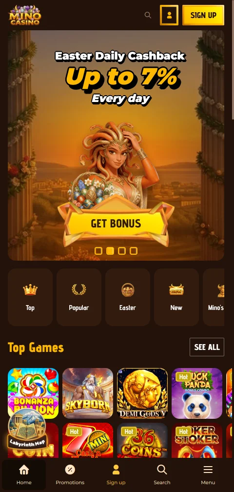 MinoCasino im mobilen Browser ohne native App am Smartphone