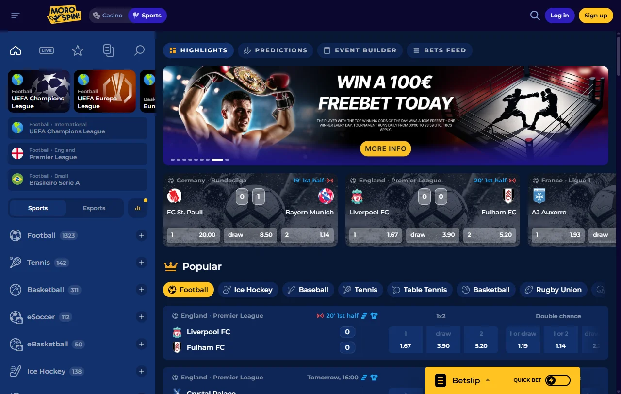 Willkommenspaket von Morospin Casino mit bis zu 1.500 € und Free Spins