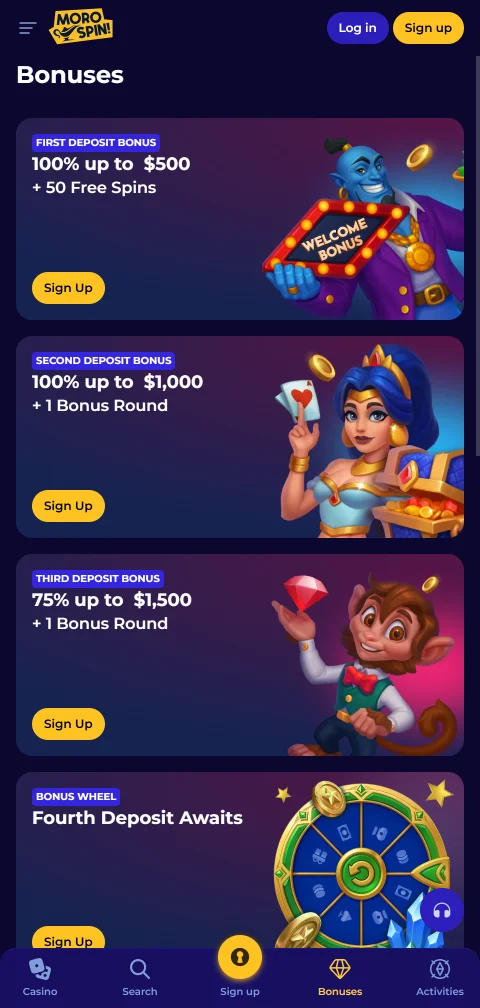 Kasse von Morospin Casino mit Skrill, Neteller und Krypto am Handy