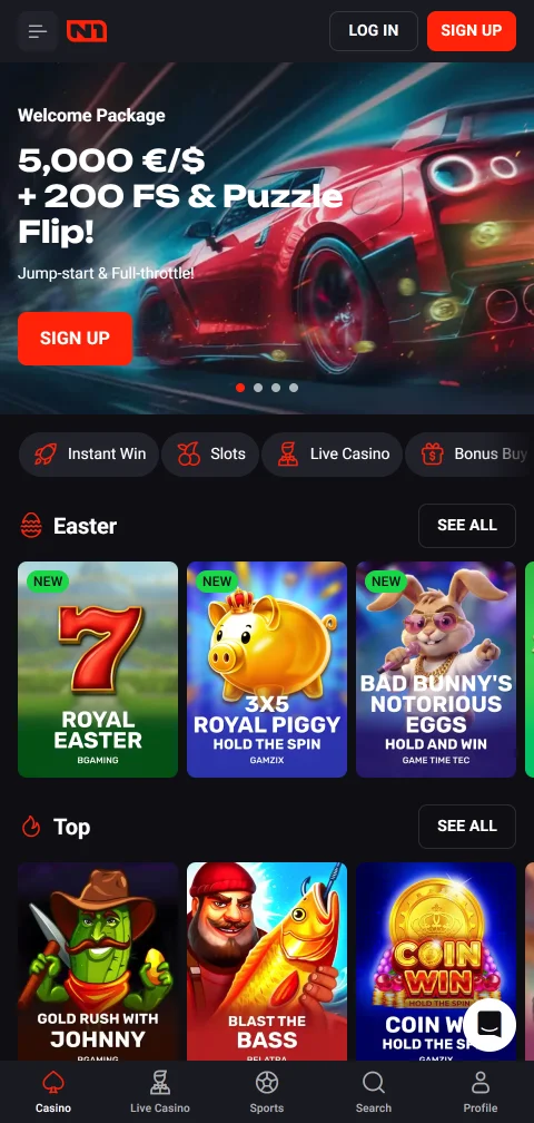 N1Bet Casino am Smartphone mit mobiler Lobby und Anbieterfilter