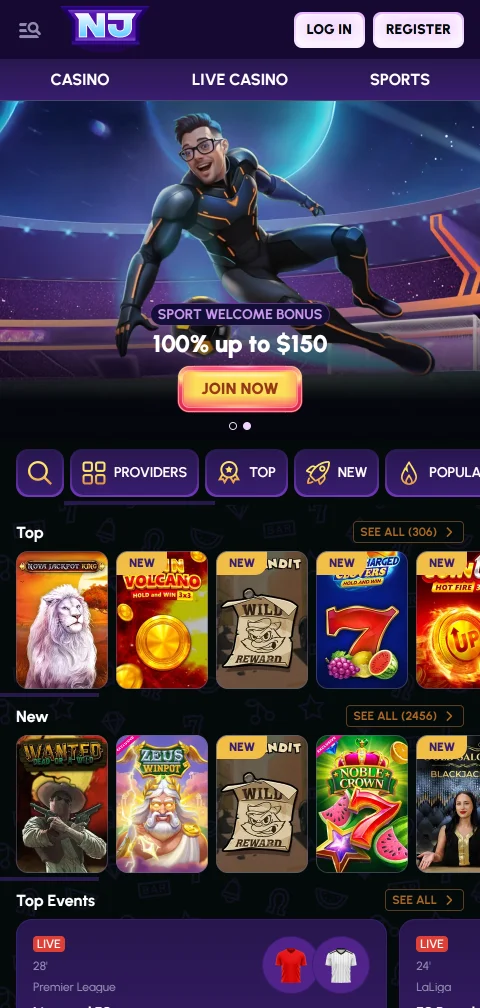 Novajackpot Casino im mobilen Browser auf dem Smartphone ohne native App