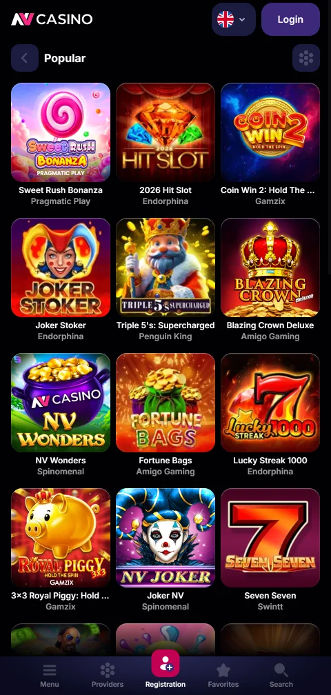 Kasse von NV Casino am Handy mit Krypto-Zahlungen und Skrill