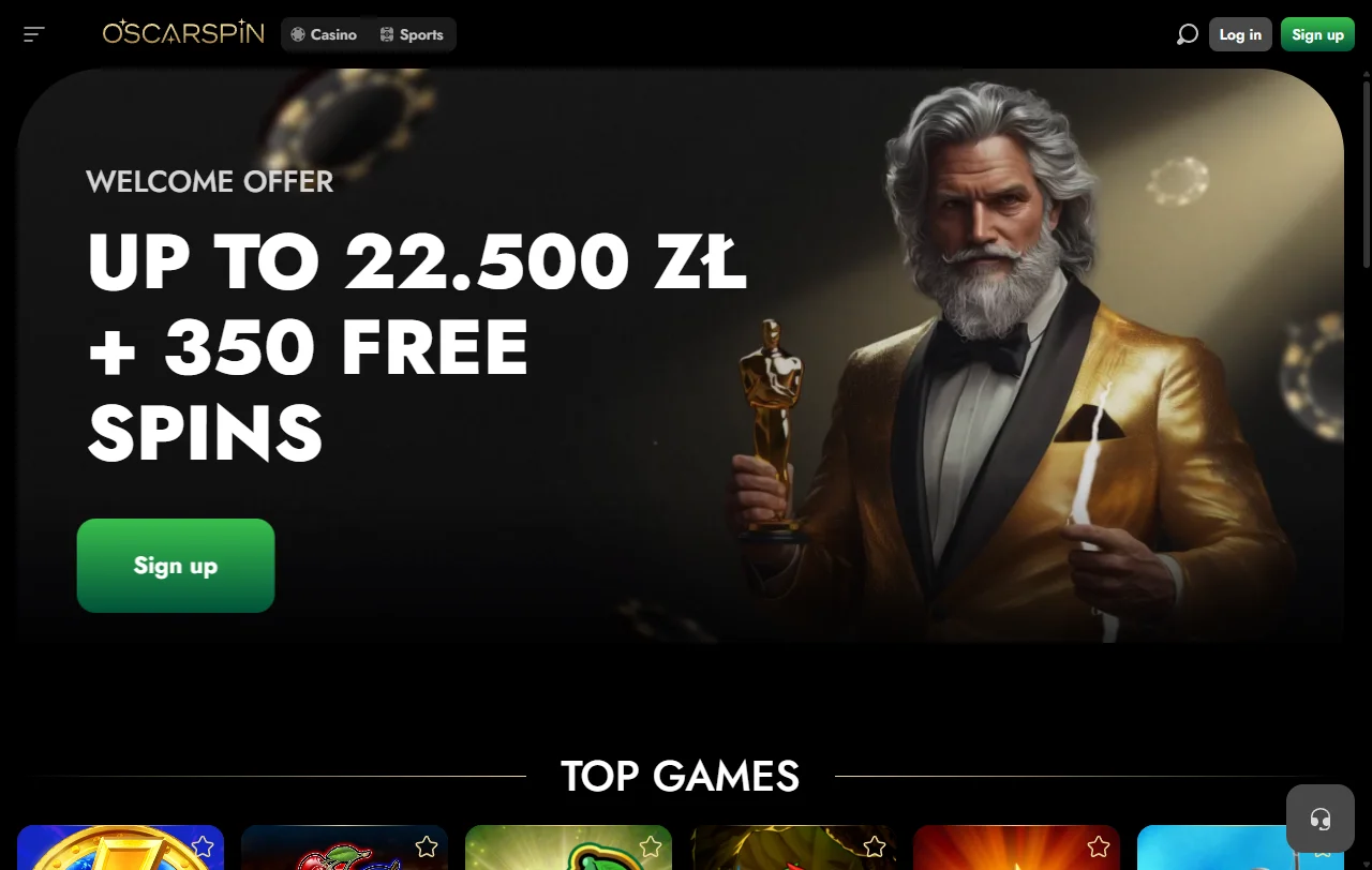Oscarspin Casino Überblick mit Betreiber Terdersoft B.V. und Angebot für Österreich