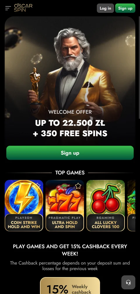 Oscarspin Casino mobile Browser-Version mit Casino und Sportwetten am Smartphone