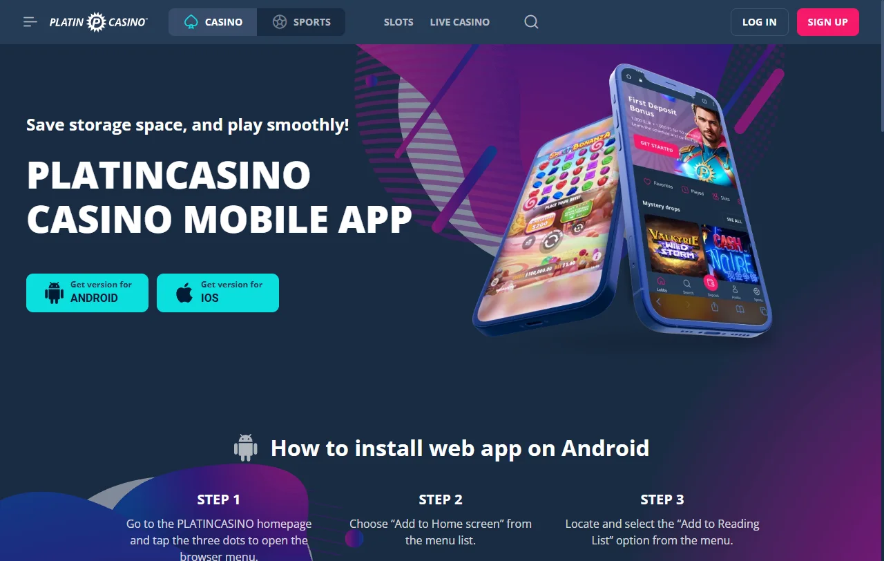 Spielauswahl bei Platin Casino mit Slots von Novomatic, Pragmatic Play und Exklusivtiteln
