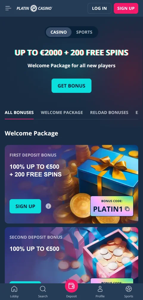 Curaçao-Lizenz OGL/2024/163/0190 von Platin Casino und Optionen zum Spielerschutz