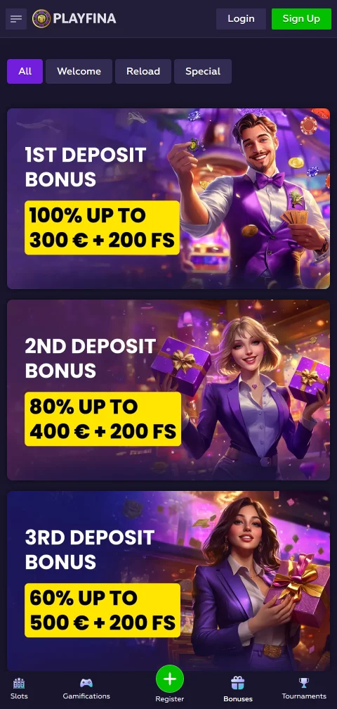 Kasse von Playfina Casino am Handy mit Karten, E-Wallets und Krypto