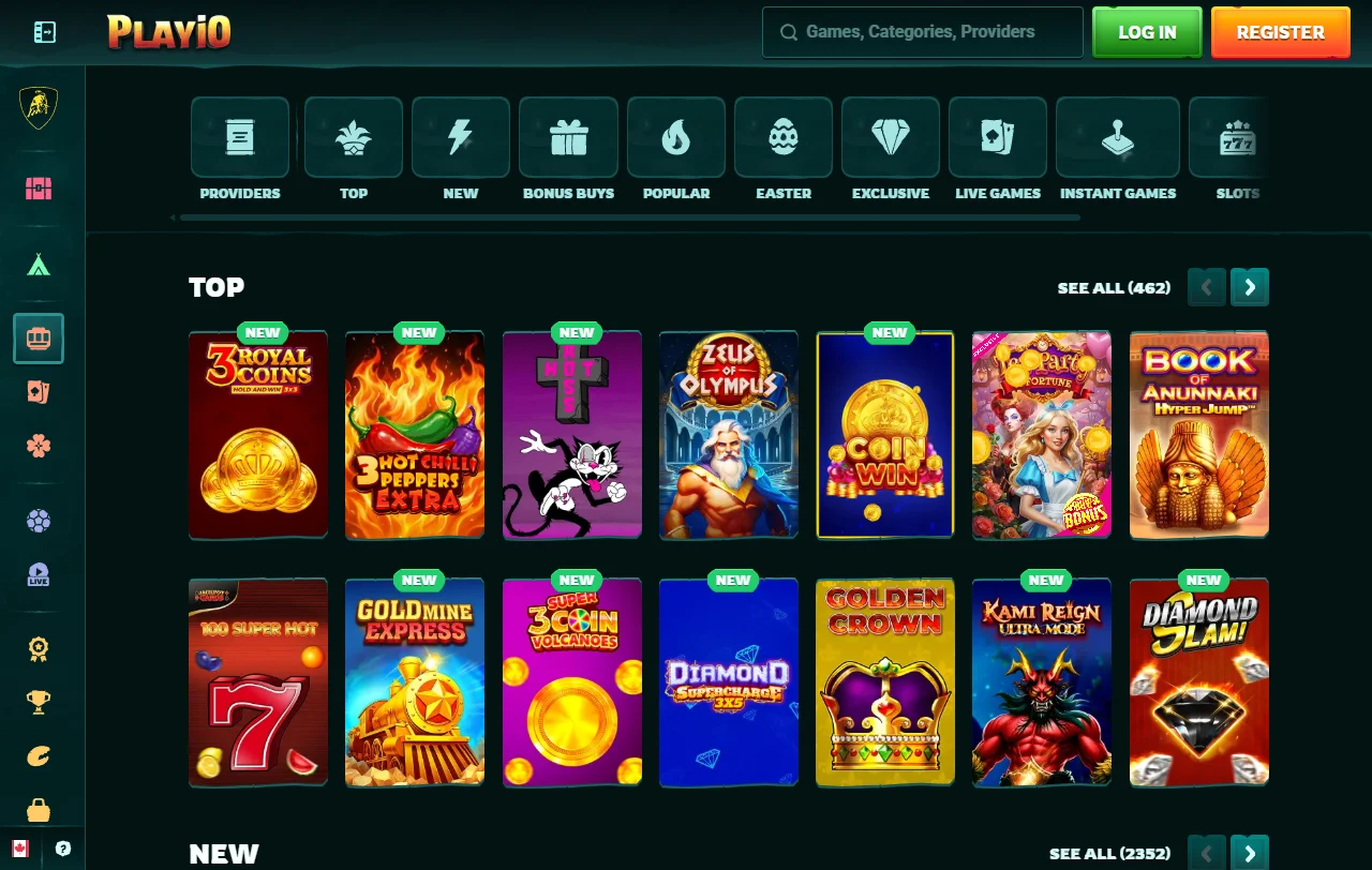 Playio Casino Willkommensbonus mit 100 % bis 500 € und 200 Freispielen