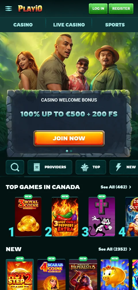 Playio Casino mobile Browserversion als Progressive Web App am Smartphone