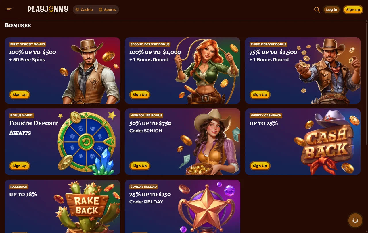 Spielauswahl bei PlayJonny mit Slots von Pragmatic Play und Live-Tischen von Evolution