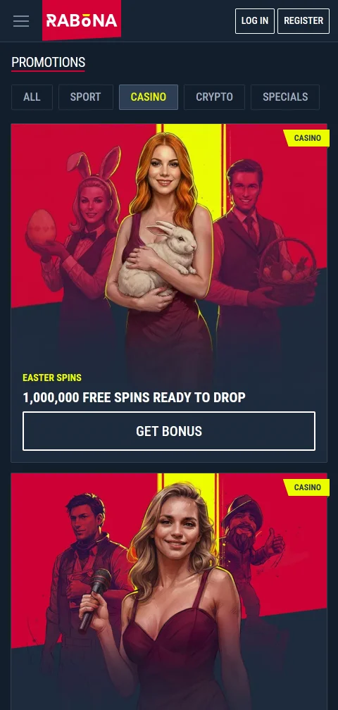 Kasse im Rabona Casino mit Paysafecard, Skrill und Kryptowährungen